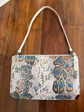 Stuart Weitzman for Russell & Bromley Snake Print Leather Shoulder Bag
